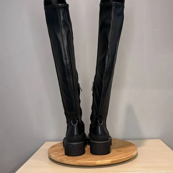 Sam Edelman Women's Lerue Square Toe Over The Knee Riding Boots Black Size 6