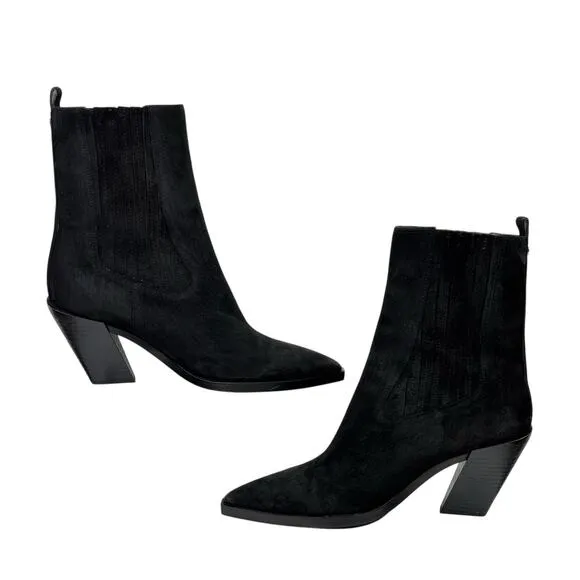 Sam Edelman Women’s Mandey Boots Black Suede Classic Western Cowgirl Cowboy 9.5