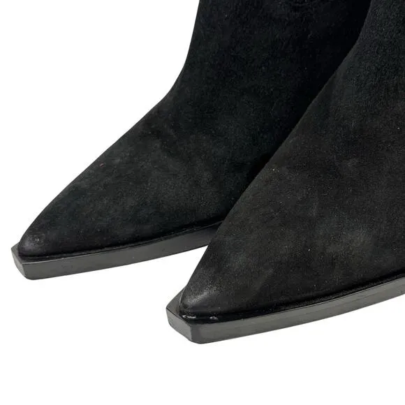 Sam Edelman Women’s Mandey Boots Black Suede Classic Western Cowgirl Cowboy 9.5