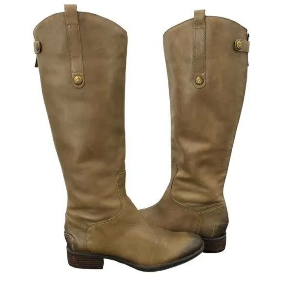 Sam Edelman Women's Penny Leather Distressed Riding Boots
