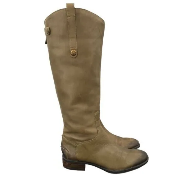 Sam Edelman Women's Penny Leather Distressed Riding Boots