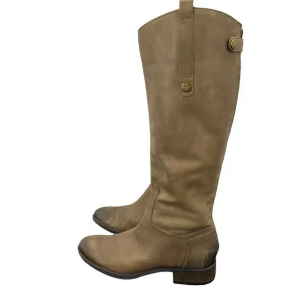 Sam Edelman Women's Penny Leather Distressed Riding Boots