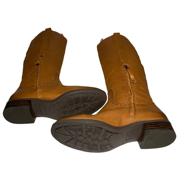 Sam Edelman Womens Prina 2 Whiskey Leather Riding Boots Size 6.5