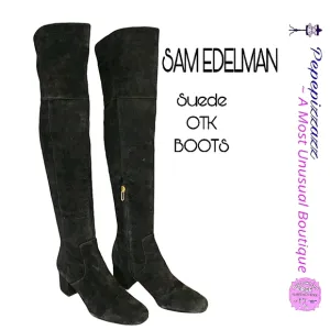 Sam Edelman Womens Tall Black Suede OTK Over The Knee Elina Boots 7.5 M …
