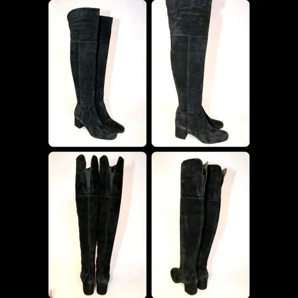 Sam Edelman Womens Tall Black Suede OTK Over The Knee Elina Boots 7.5 M …