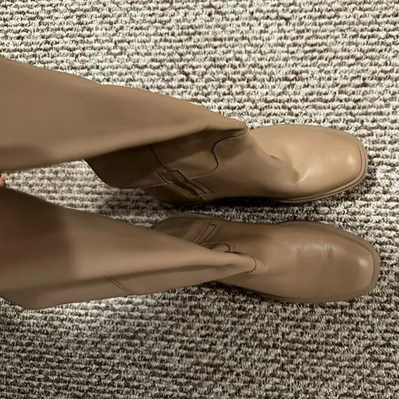 Sam Edelman x Anthropologie Larina Tall Leather Waterproof Boots In beige