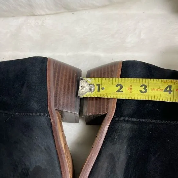 Sam Edelman black Leather suede ankle boots side zipper pointed toe size 9.5