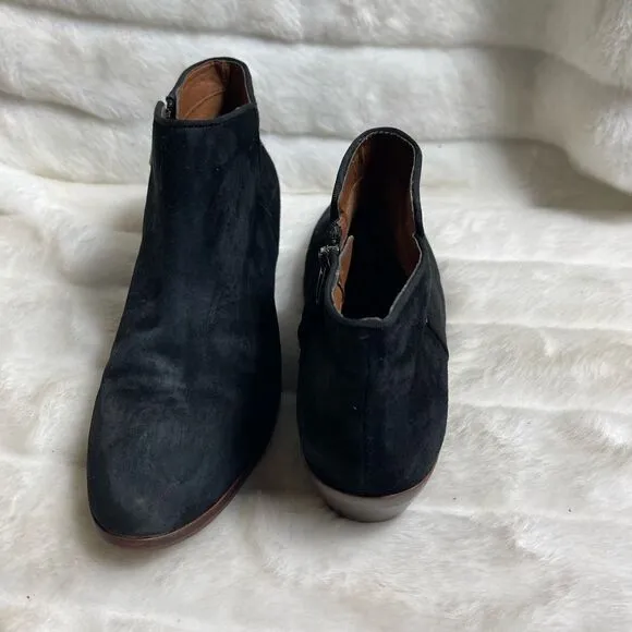 Sam Edelman black Leather suede ankle boots side zipper pointed toe size 9.5