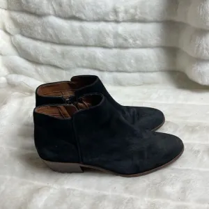 Sam Edelman black Leather suede ankle boots side zipper pointed toe size 9.5