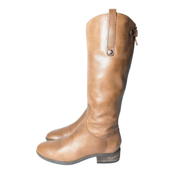 SAM EDELMAN Penny Whiskey Leather Riding Boot Size 9M