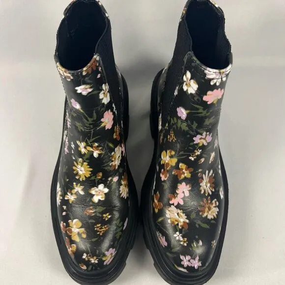 Sanctuary Womens‎ Boots Tredon Chelsea Floral Chunky Heel Lug Sole Y2K Size 5