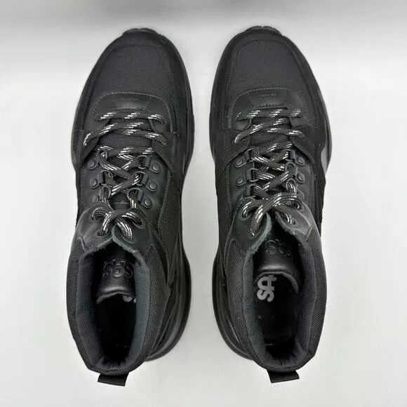 SAS Mens Hi Country-Y Hiking Boots 9 M Black Cast Iron Lace Up Lightweight NIB
