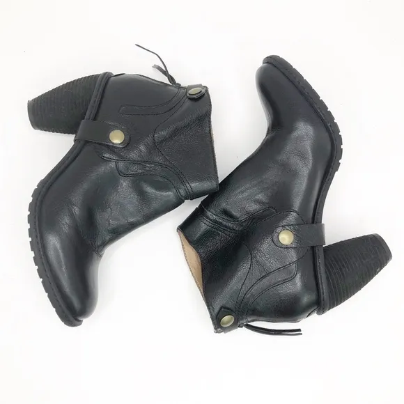 SCHULER &amp; Sons Philadelphia Anthropologie Black leather ankle boots