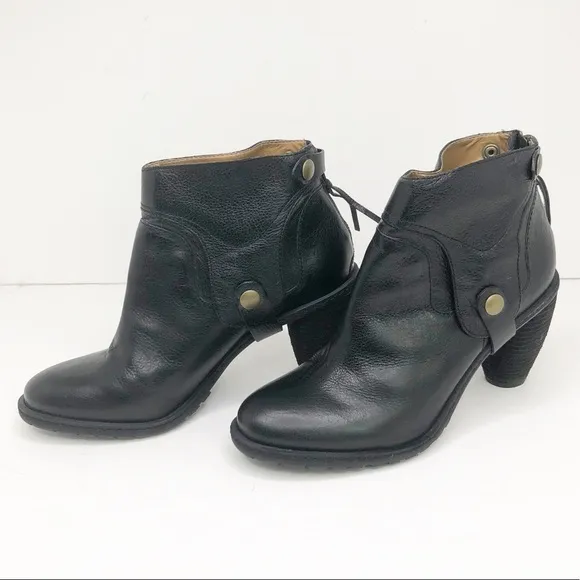 SCHULER &amp; Sons Philadelphia Anthropologie Black leather ankle boots