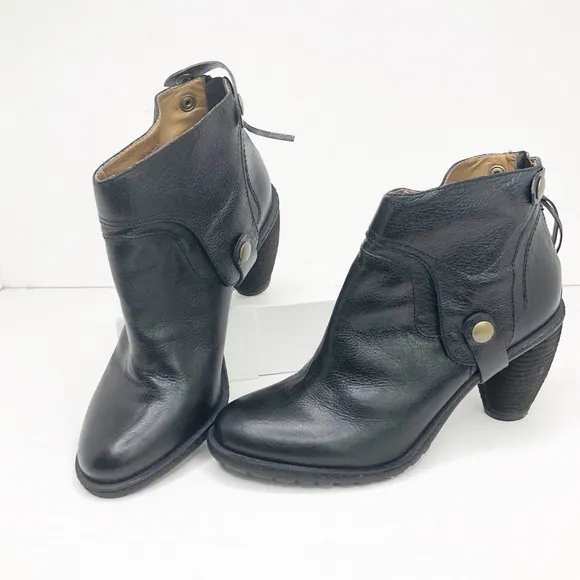 SCHULER &amp; Sons Philadelphia Anthropologie Black leather ankle boots