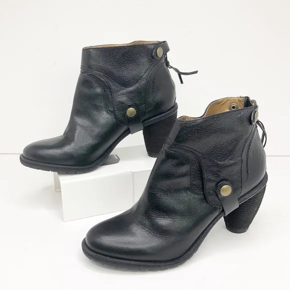 SCHULER &amp; Sons Philadelphia Anthropologie Black leather ankle boots