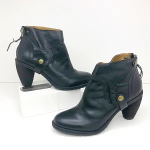 SCHULER &amp; Sons Philadelphia Anthropologie Black leather ankle boots