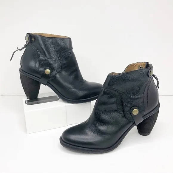 SCHULER &amp; Sons Philadelphia Anthropologie Black leather ankle boots