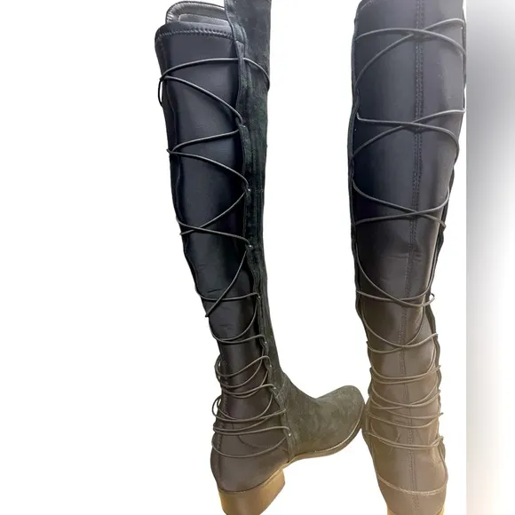 Schutz brand over the knee suede boots w/ lace up the back size 7.5 leather