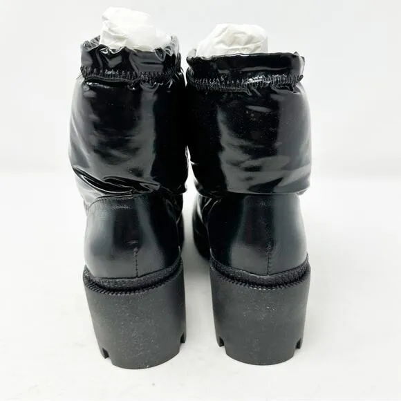 SCHUTZ Roseanne Black Rounded Toe Chunky Lug Sole Boots NWT in Size 7.5