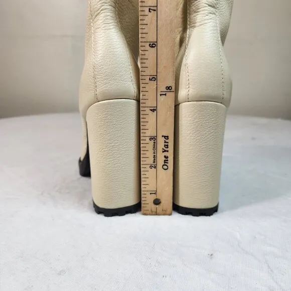 SCHUTZ Women's Boots Leather Zara Lace Up  Combat Block Heel Size 6.5 B