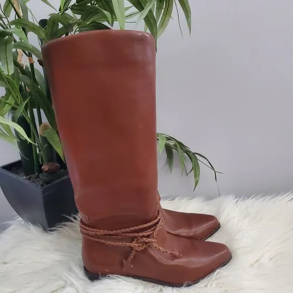 Scruples Brown Soft Leather Riding Boots 6.5