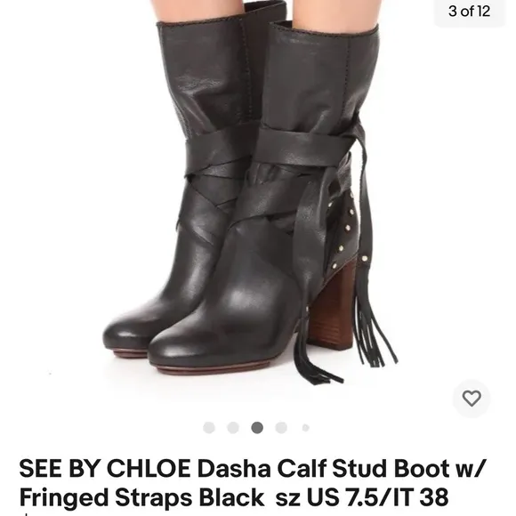 SEE by CHLOÉ  Black Boots Size 38 NWOT