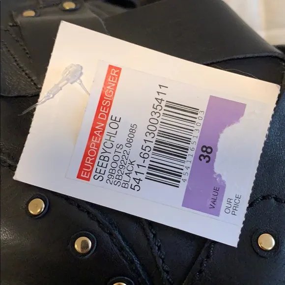 SEE by CHLOÉ  Black Boots Size 38 NWOT