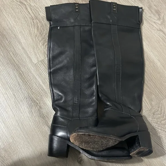 See by Chloe black leather calf riding boot Elegant 38.5