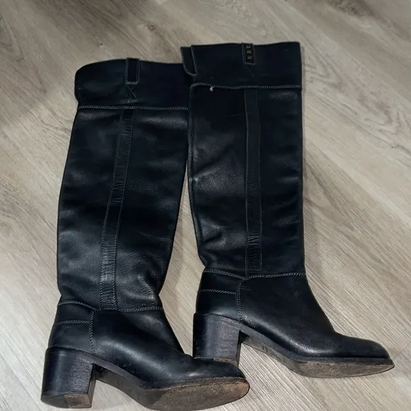 See by Chloe black leather calf riding boot Elegant 38.5