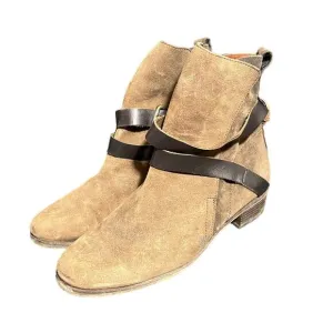 See by Chloe Janis Buckle boots Suede Leather Brown Booties‎ Womens Size 39 US 9