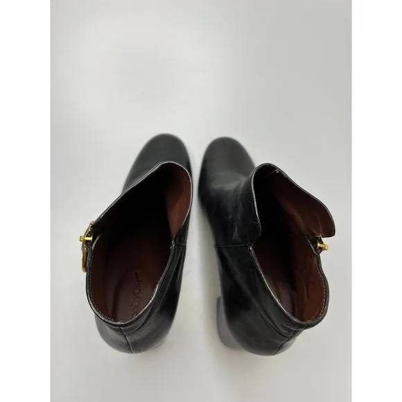See By Chloe Louise Block-Heel Leather Ankle Boots Black Women’s EU 39/US 9 $445