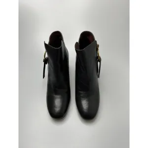 See By Chloe Louise Block-Heel Leather Ankle Boots Black Women’s EU 39/US 9 $445