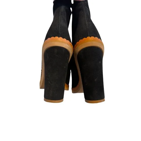 See by Chloe size US 10 (40) black block heel boots - EUC