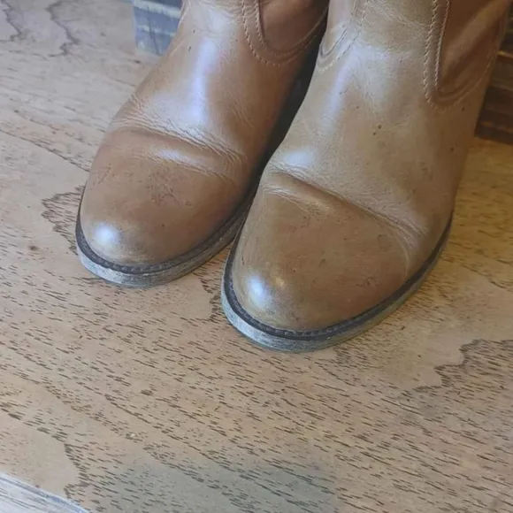 SELLA 9 Italian Tan Leather Western Riding Boots