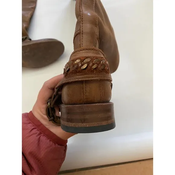 Sendra Leather High Riding Boots Harness Chain 8.5