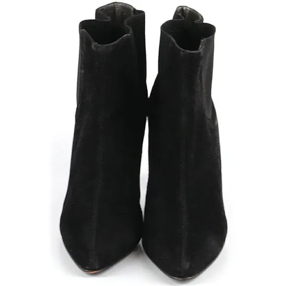 Sergio Rossi for Azzedine Alaia Ankle Booties 37 Suede Stiletto Heel Black