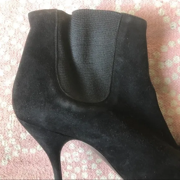 Sergio Rossi for Azzedine Alaia Ankle Booties 37 Suede Stiletto Heel Black