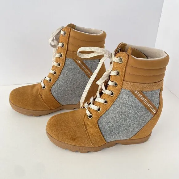 Serra Womens Boots Genuine Cow Suede Leather Brown Sz 7 Urban Chic Lugged Lexie