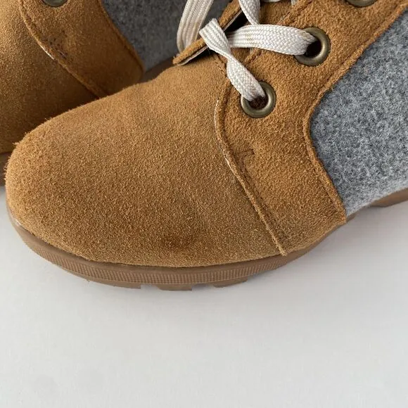 Serra Womens Boots Genuine Cow Suede Leather Brown Sz 7 Urban Chic Lugged Lexie