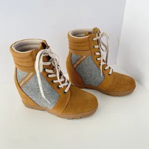 Serra Womens Boots Genuine Cow Suede Leather Brown Sz 7 Urban Chic Lugged Lexie