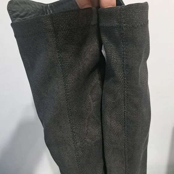 Sesto Meucci Leather Riding Slouchy Knee High Phyton Print Gothic Boots Size 7