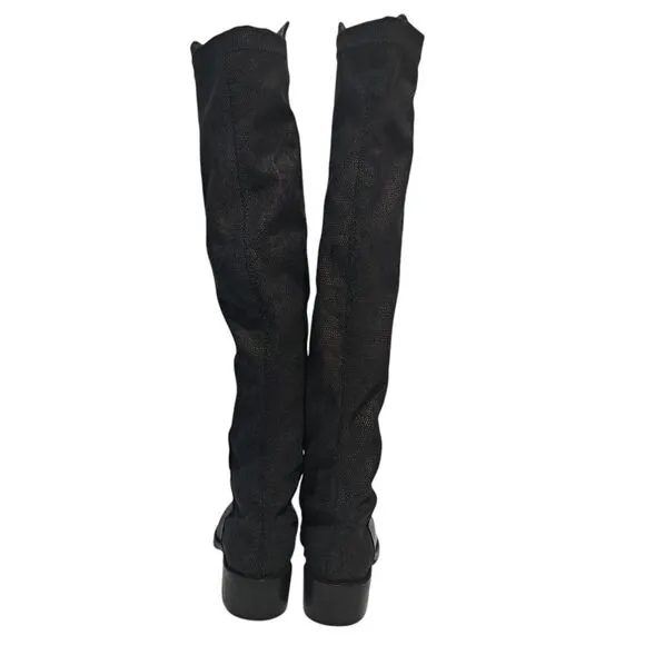 Sesto Meucci Leather Riding Slouchy Knee High Phyton Print Gothic Boots Size 7