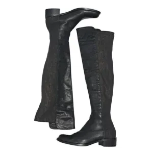 Sesto Meucci Leather Riding Slouchy Knee High Phyton Print Gothic Boots Size 7