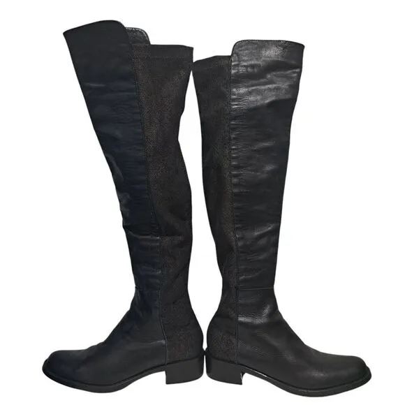 Sesto Meucci Leather Riding Slouchy Knee High Phyton Print Gothic Boots Size 7