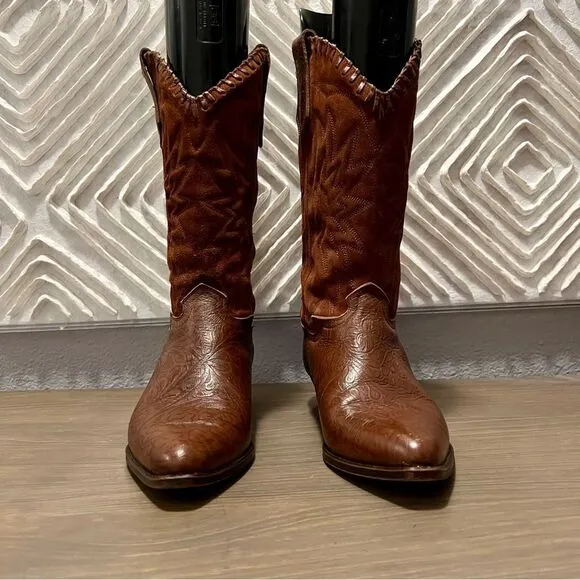 Seychelles Boot Western Brown Leather Tooled Scroll Floral Cowboy Pointed Toe 7