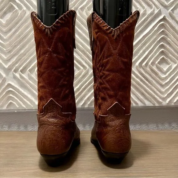Seychelles Boot Western Brown Leather Tooled Scroll Floral Cowboy Pointed Toe 7