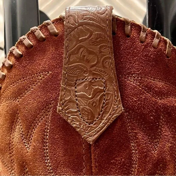Seychelles Boot Western Brown Leather Tooled Scroll Floral Cowboy Pointed Toe 7