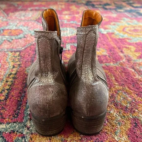 Seychelles for Anthropologie | Women’s silver distressed Lucky Penny ankle boots