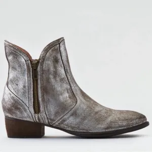 Seychelles for Anthropologie | Women’s silver distressed Lucky Penny ankle boots